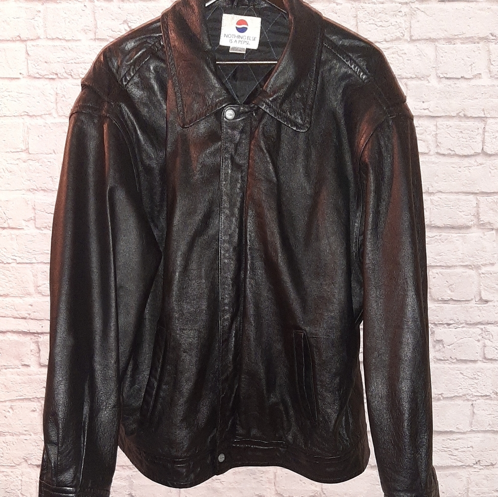 Promotional leather bomber jacket by Pepsi